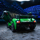 Green Electric Ride-On Car with Remote Control, MP3 Player, and 3 Speed Options for Kids
