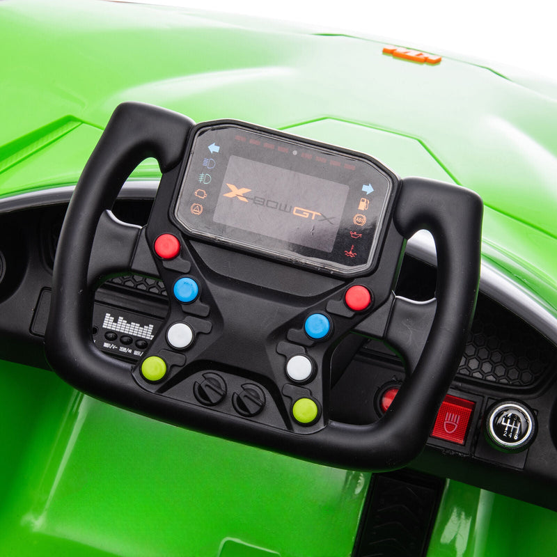 Green Electric Ride-On Car with Remote Control, MP3 Player, and 3 Speed Options for Kids