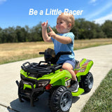Green Hikiddo Kids ATV 6V Ride On Toy Car with Music for Toddlers
