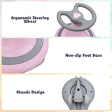 Gymax Pink Wiggle Car Ride-on Toy with Flashing Wheels for Toddlers and Kids