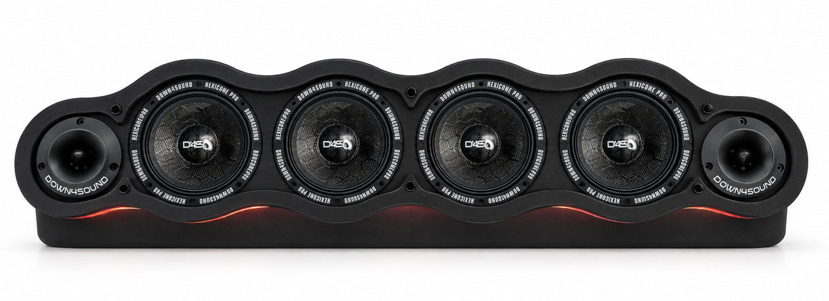 Down4Sound LED Speaker Rack Bundle (4) 6.5" Hexicone (1 Pair) DW1ST
