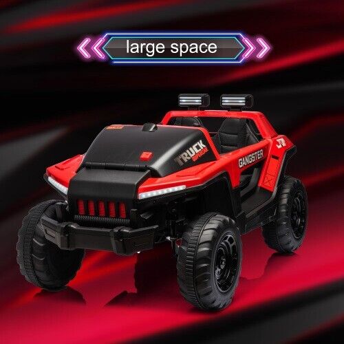 High-Powered Leather Seat Kids Ride-On Car with Four-Wheel Shock Absorbers - 24V7A 200W*2