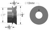 1" to 12mm High Misalignment Spacer Zinc Plated Steel 2 Inch Mounting Width Pair