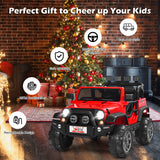 HoneyJoy 12V 2-Seater RC Electric Truck for Kids with Storage - Red