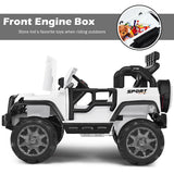 HoneyJoy 12V 2-Seater RC Electric Truck for Kids with Storage - White