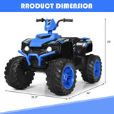 HoneyJoy 12V Kids ATV Quad Ride On Car with LED Light & Music - Navy