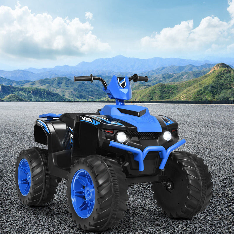 HoneyJoy 12V Kids ATV Quad Ride On Car with LED Light & Music - Navy