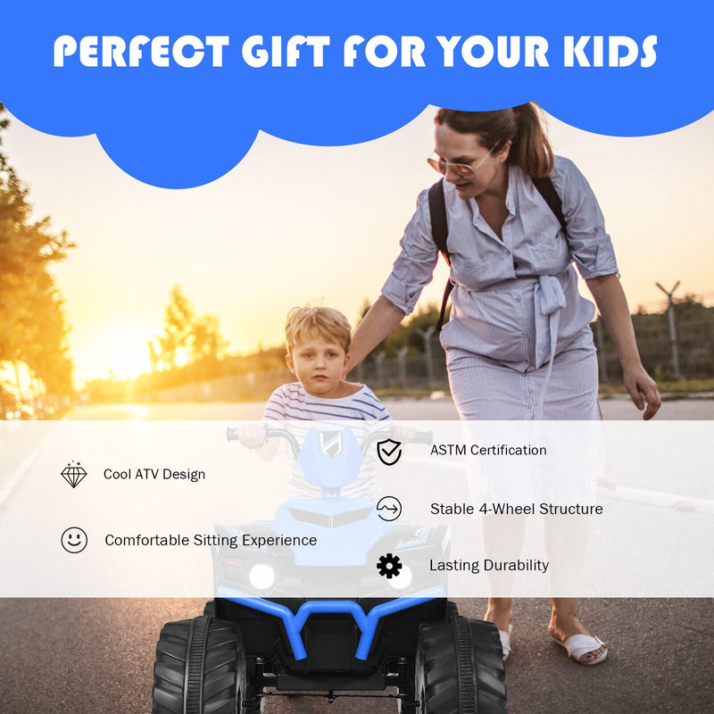 HoneyJoy 12V Kids ATV Quad Ride On Car with LED Light & Music - Navy