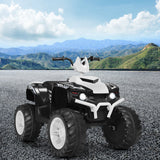 HoneyJoy 12V Kids ATV Quad Ride On Car with LED Light & Music - White