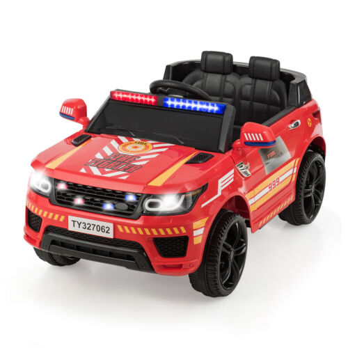 HoneyJoy 12V Kids Ride On Electric Truck with LED Lights in Red