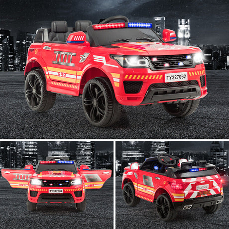 HoneyJoy 12V Kids Ride On Electric Truck with LED Lights in Red