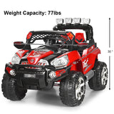 HoneyJoy 12V Kids Ride On Truck Car SUV with Remote Control, LED Lights, and MP3 Player - Perfect Christmas Gift
