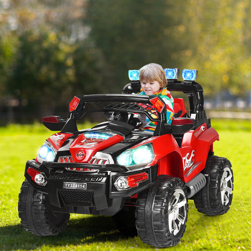 HoneyJoy 12V Kids Ride On Truck Car SUV with Remote Control, LED Lights, and MP3 Player - Perfect Christmas Gift