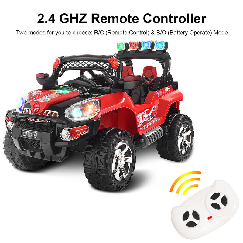 HoneyJoy 12V Kids Ride On Truck Car SUV with Remote Control, LED Lights, and MP3 Player - Perfect Christmas Gift