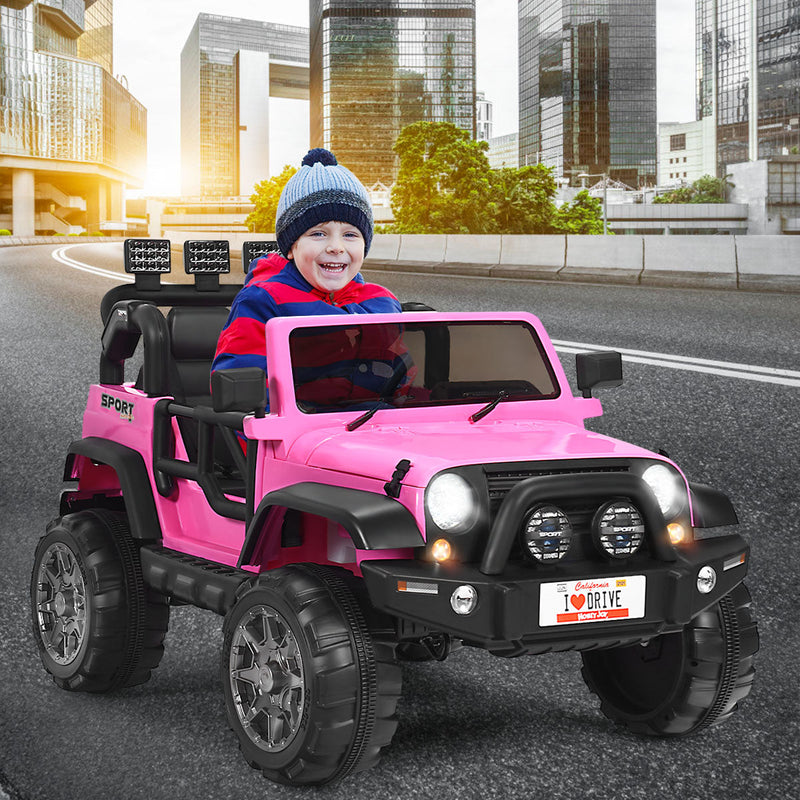 HoneyJoy 2 Seater Ride On Truck for Kids - 12V RC Electric Vehicle with Storage