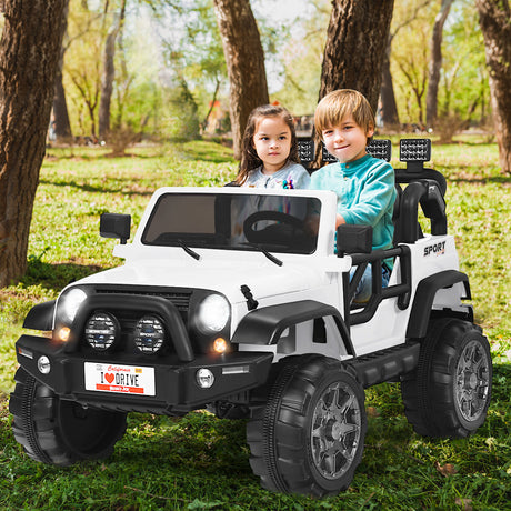 HoneyJoy 2 Seater Ride On Truck for Kids - 12V RC Electric Vehicle with Storage