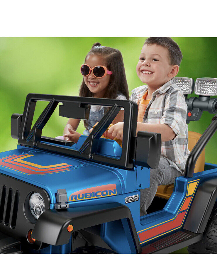 Hot Wheels Jeep Wrangler Ride-On - Blue (CBG61) - 2 Seater