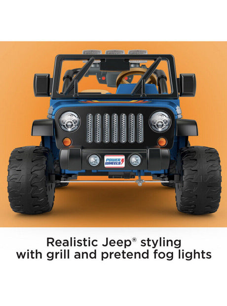 Hot Wheels Jeep Wrangler Ride-On - Blue (CBG61) - 2 Seater