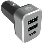 iEssentials 4.1-Amp Car Charger, 2 USB-A and 1 USB-C TekShack
