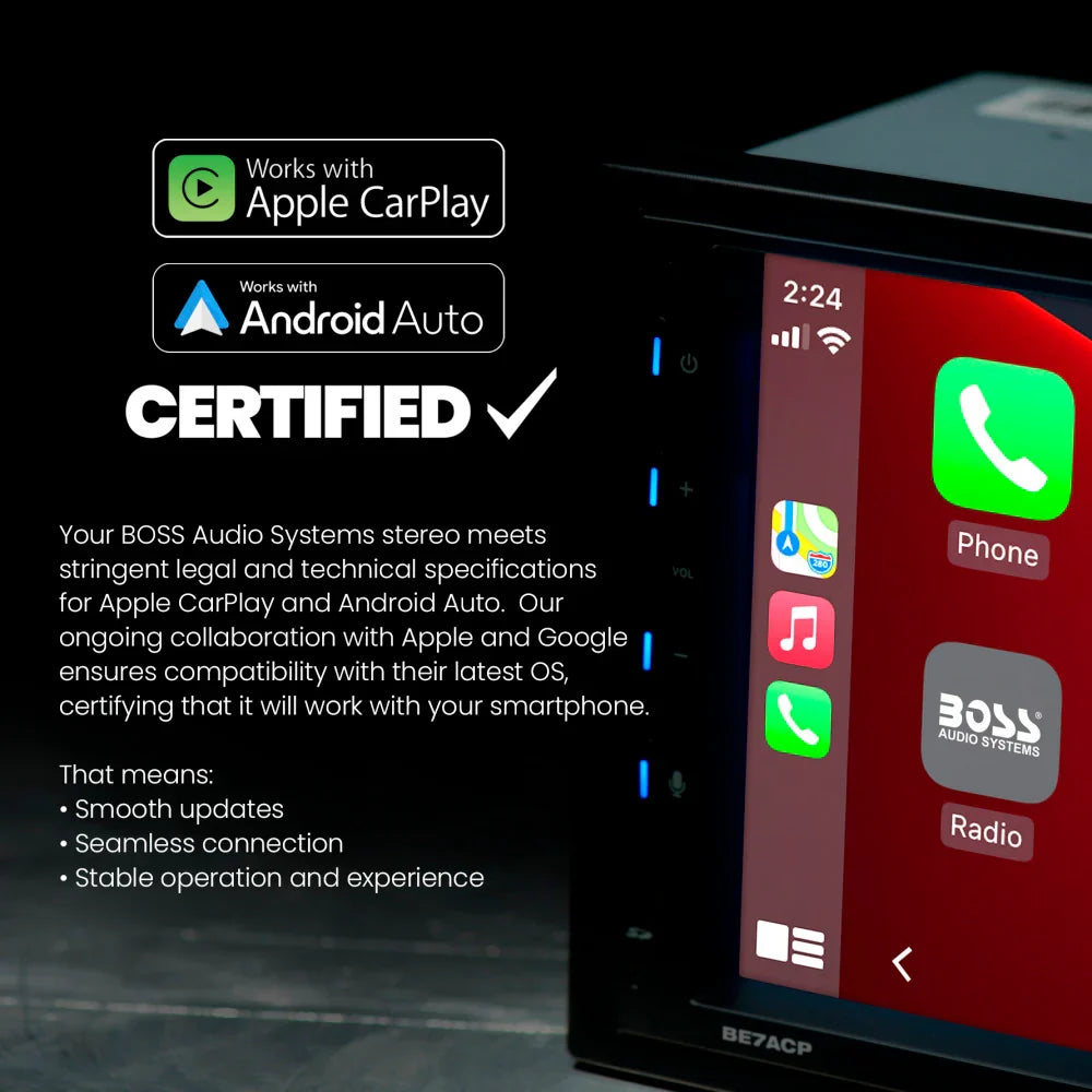Boss Elite BE9ACP.WX 9" Single Din Touchscreen w/ Wireless Apple Carplay/Android Auto XM Ready Boss Elite