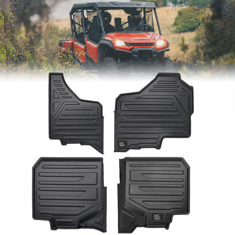 Floor Mats TPE All-Weather Anti-Slip Liners for Pioneer 1000-6 (4 Pcs)