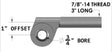 7/8 x 3/4 Offset Rod Ends Far From Stock