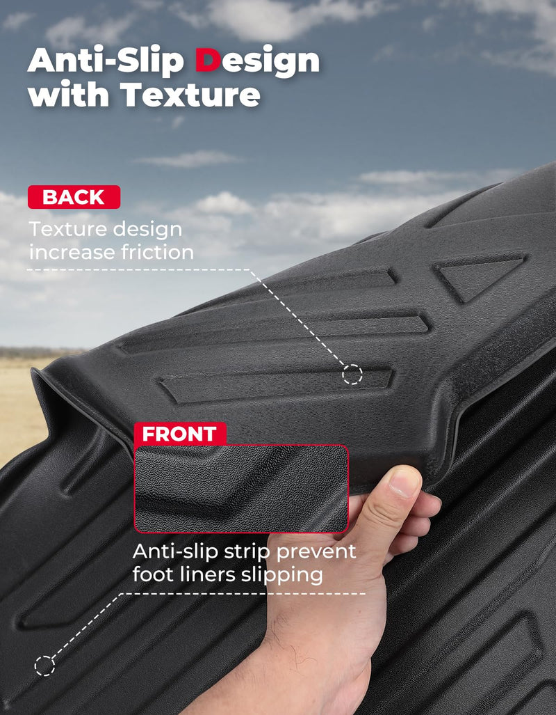 Floor Mats TPE All-Weather Anti-Slip Liners for Pioneer 1000-6 (4 Pcs)