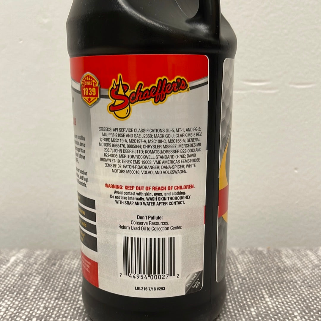 Schaefer’s synthetic gear lube