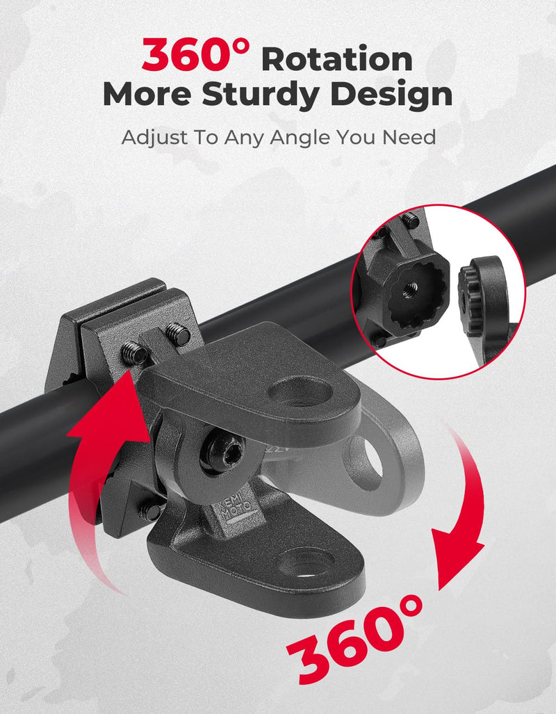 ATV/ UTV Whip Light / Flag Mounting Bracket for 7/8"-9/8" Handlebar Rack Bars