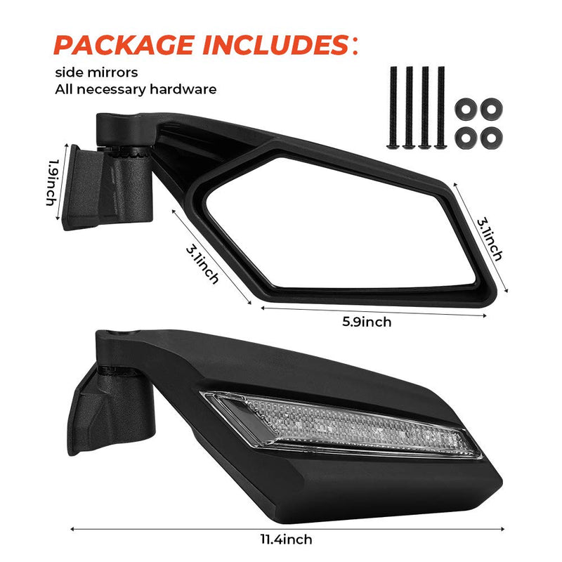 One Pair LED Side Mirrors for Can-Am Maverick X3 | X3 MAX
