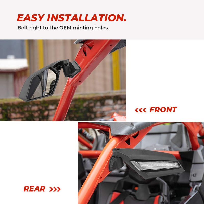 One Pair LED Side Mirrors for Can-Am Maverick X3 | X3 MAX