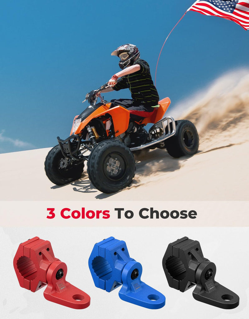 ATV/ UTV Whip Light / Flag Mounting Bracket for 7/8"-9/8" Handlebar Rack Bars