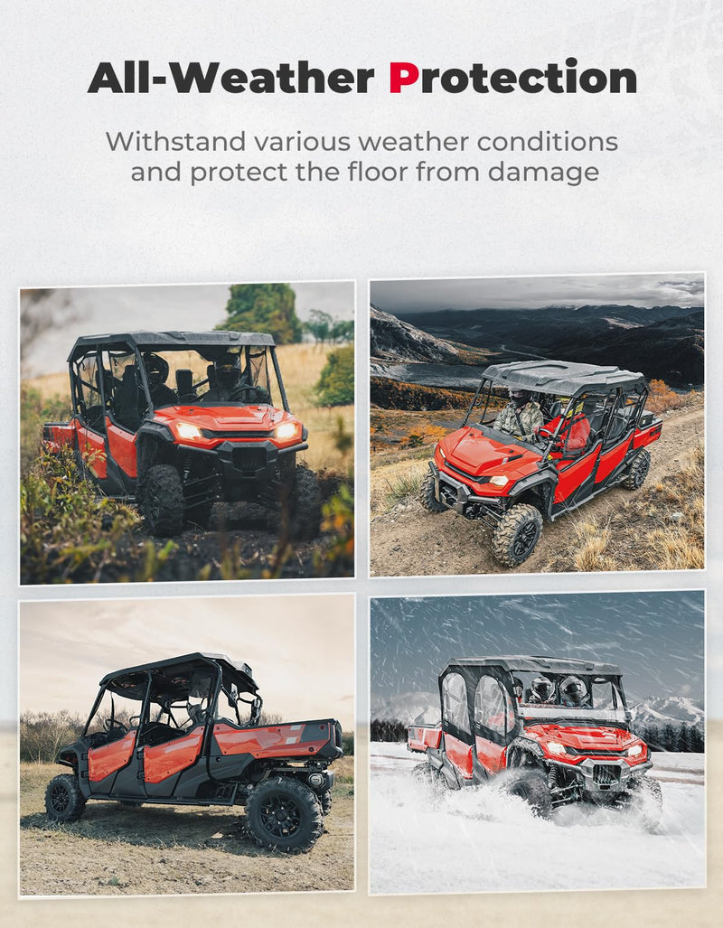 Floor Mats TPE All-Weather Anti-Slip Liners for Pioneer 1000-6 (4 Pcs)