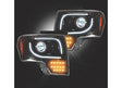 Recon Projector Headlights with LED Turn Signals (Smoke) Far From Stock - Meyer Distributing
