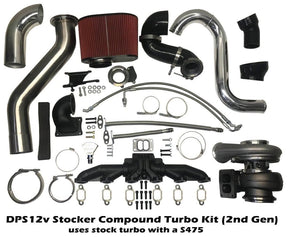 1st Gen Dodge Add-a-Turbo Compound kit with an S475 for a 12V Diesel Power Source