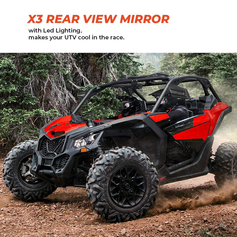 One Pair LED Side Mirrors for Can-Am Maverick X3 | X3 MAX
