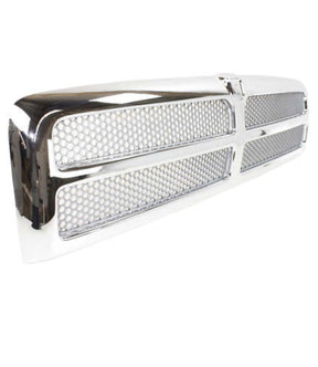 New Chrome Shell w/ Silver Insert Grille for Dodge Ram 1500 2500 3500 1994-2002 Far From Stock