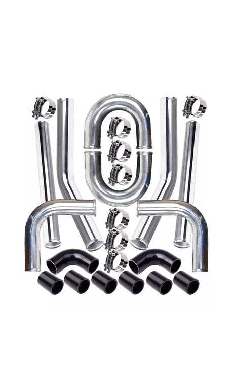 3” Universal 76mm Polished Aluminum Intercooler Pipe kit Far From Stock