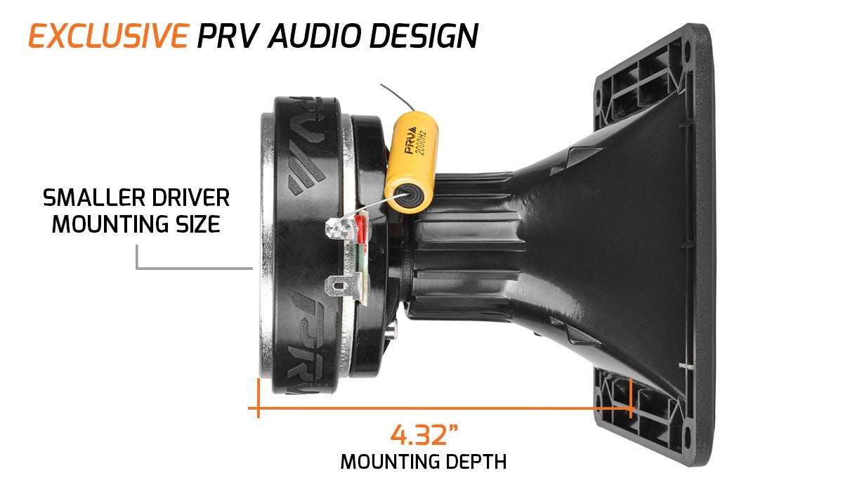 PRV Audio WG175PH 1" Exit Phenolic Compression Driver + Horn Combo PRV Audio