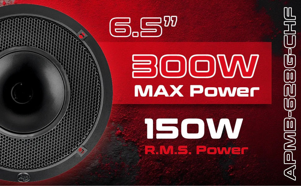 Audiopipe APMB-628G-CHF 6.5" 150W RMS Compression Horn Midrange Speakers (Single) Audiopipe