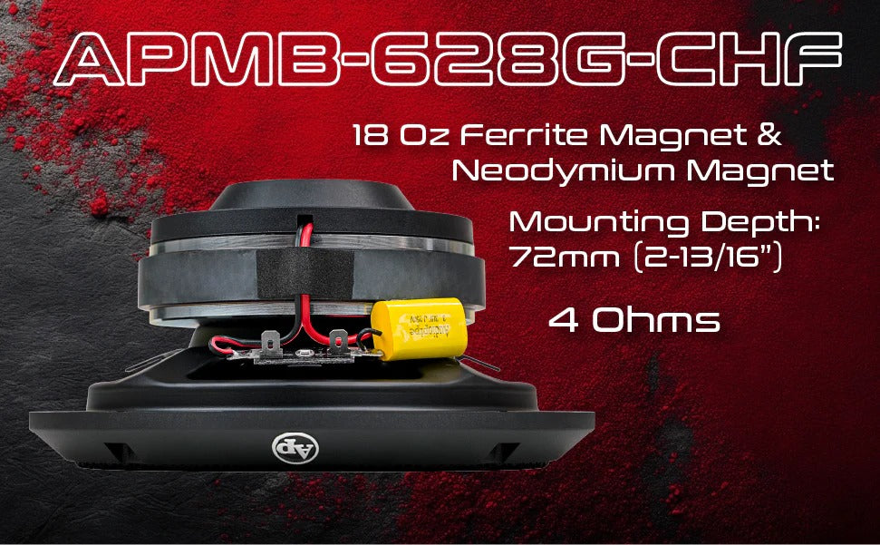 Audiopipe APMB-628G-CHF 6.5" 150W RMS Compression Horn Midrange Speakers (Single) Audiopipe