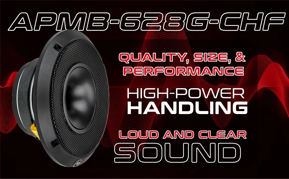 Audiopipe APMB-628G-CHF 6.5" 150W RMS Compression Horn Midrange Speakers (Single) Audiopipe