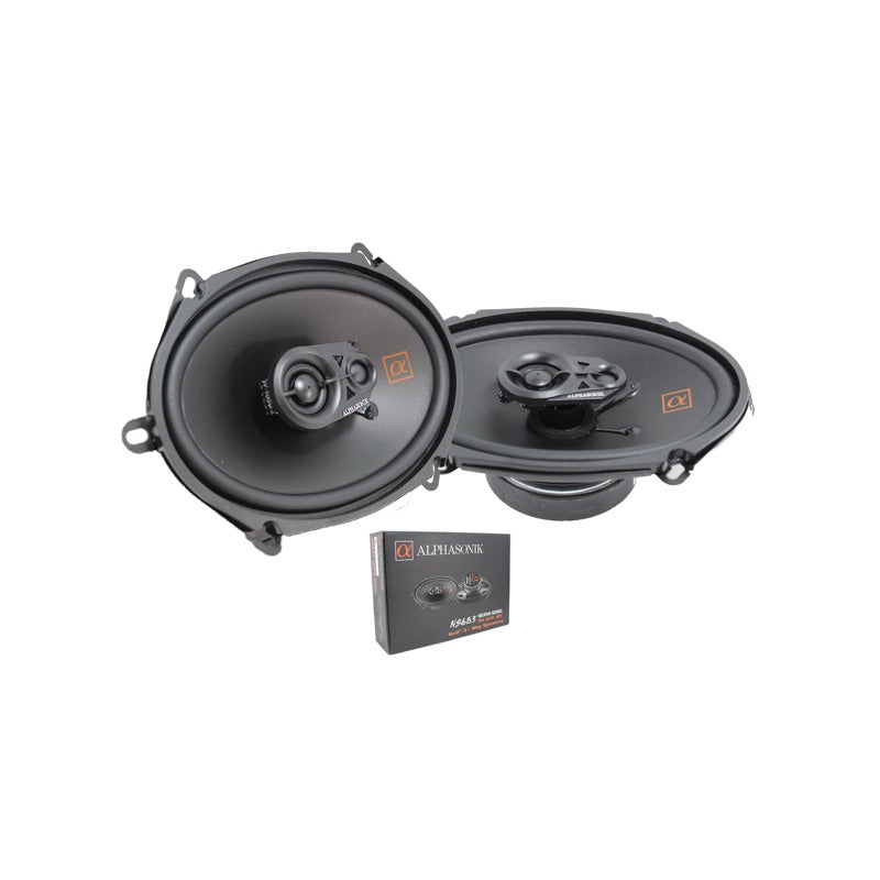 Alphasonik NS683 | 6"x8" 180W 3-Way Coaxial Speakers 3-Ohm (Pair) Alphasonik