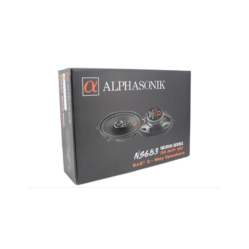 Alphasonik NS683 | 6"x8" 180W 3-Way Coaxial Speakers 3-Ohm (Pair) Alphasonik
