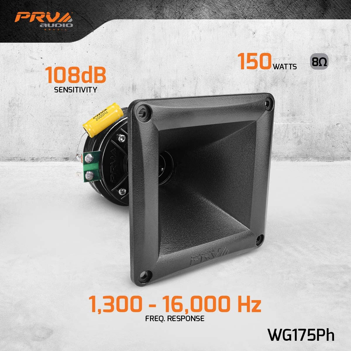 PRV Audio WG175PH 1" Exit Phenolic Compression Driver + Horn Combo PRV Audio