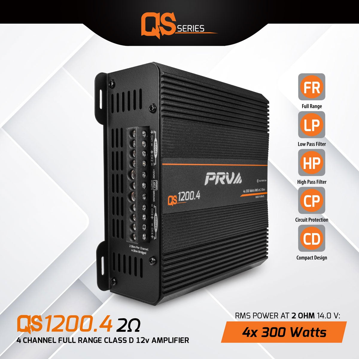 PRV Audio QS1200.4 | 4-Channel Class D Amplifier 2-Ohm PRV Audio