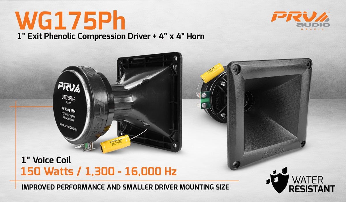 PRV Audio WG175PH 1" Exit Phenolic Compression Driver + Horn Combo PRV Audio