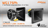 PRV Audio WG175PH 1" Exit Phenolic Compression Driver + Horn Combo PRV Audio
