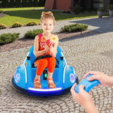 Interactive 12V Bumper Car for Kids with Remote Control, LED Lights, and Music
