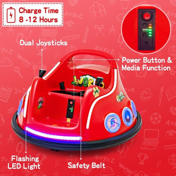 Interactive 12V Electric Ride-On Car for Toddlers with Remote Control and LED Lights